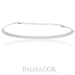 choker aro riscado ródio branco