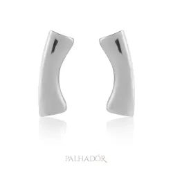 brinco ear cuff placa orgânica ródio branco