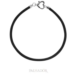 colar choker coração vazado ródio branco