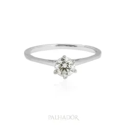 anel solitário moissanite prata 925 0.5 quilates