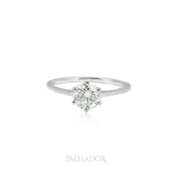 anel solitário moissanite prata 925 1 quilate