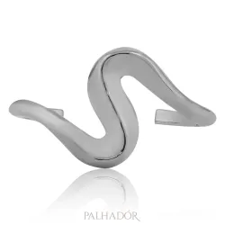 bracelete eletroformação onda ródio branco