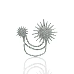 broche dois meteoros cravejados com rivieira