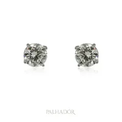 brinco moissanite ponto de luz g prata 925  2 quilates