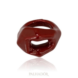 anel facetado spfw esmaltado marsala