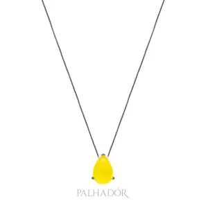 colar gota fusion fancy yellow ródio negro