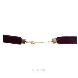 choker veludo fucsia ouro