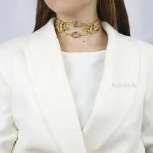 choker orgânica ouro