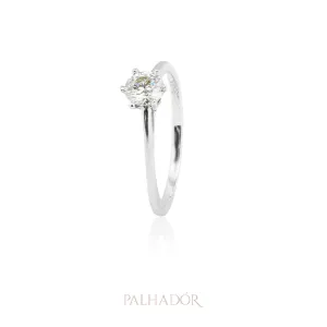 anel solitário moissanite prata 925 0.5 quilates