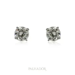 brinco moissanite ponto de luz g prata 925  2 quilates