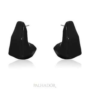brinco gota facetado spfw esmaltado black
