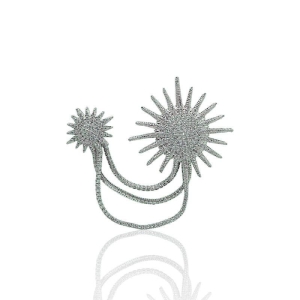 broche dois meteoros cravejados com rivieira