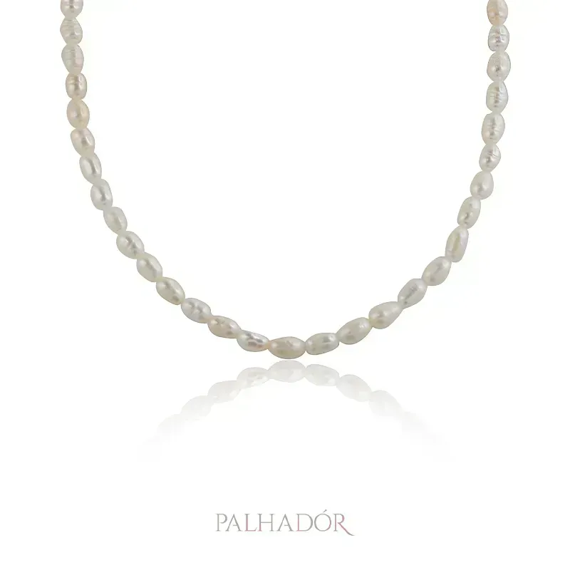 COLAR PAULA PÉROLAS 45 CM RÓDIO BRANCO