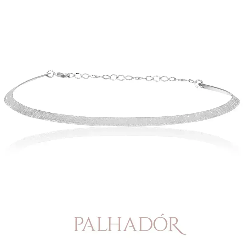 CHOKER ARO RISCADO RÓDIO BRANCO