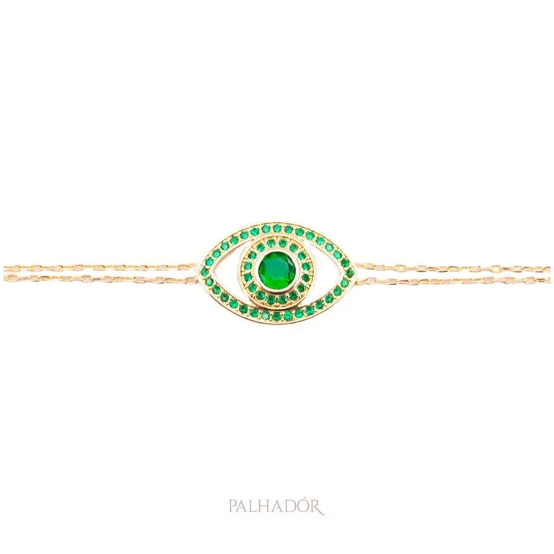Pulseira Olho Grego Cravejado em Zircônias 