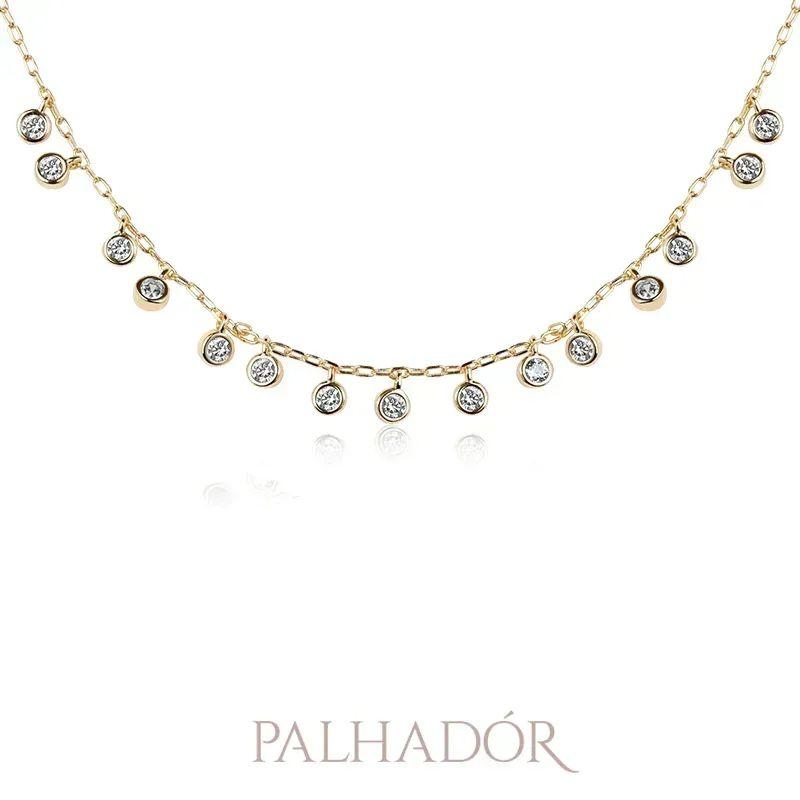 COLAR 16 PONTOS ZIRCÔNIA OURO