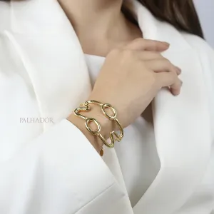 bracelete orgânico ouro