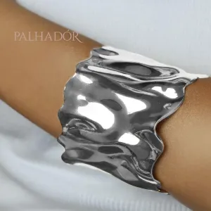 bracelete onda ródio branco
