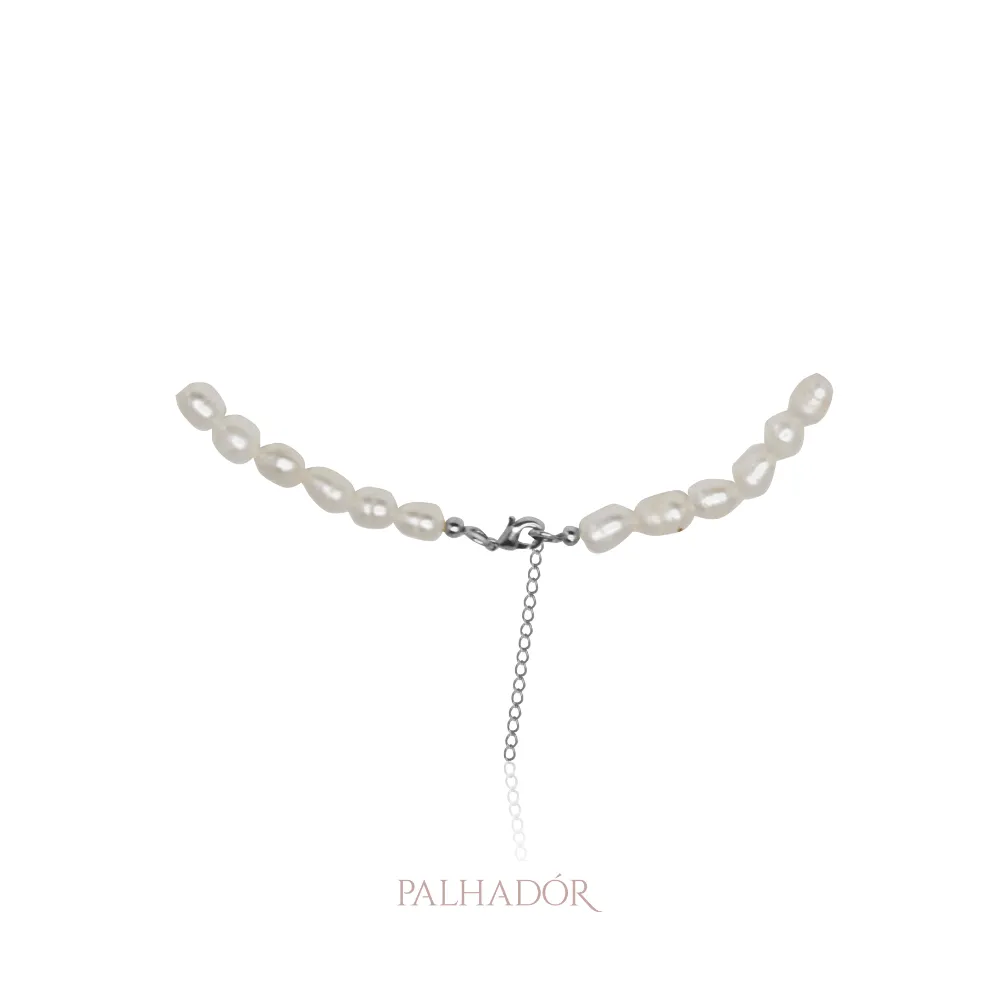 COLAR PAULA PÉROLAS 45 CM RÓDIO BRANCO