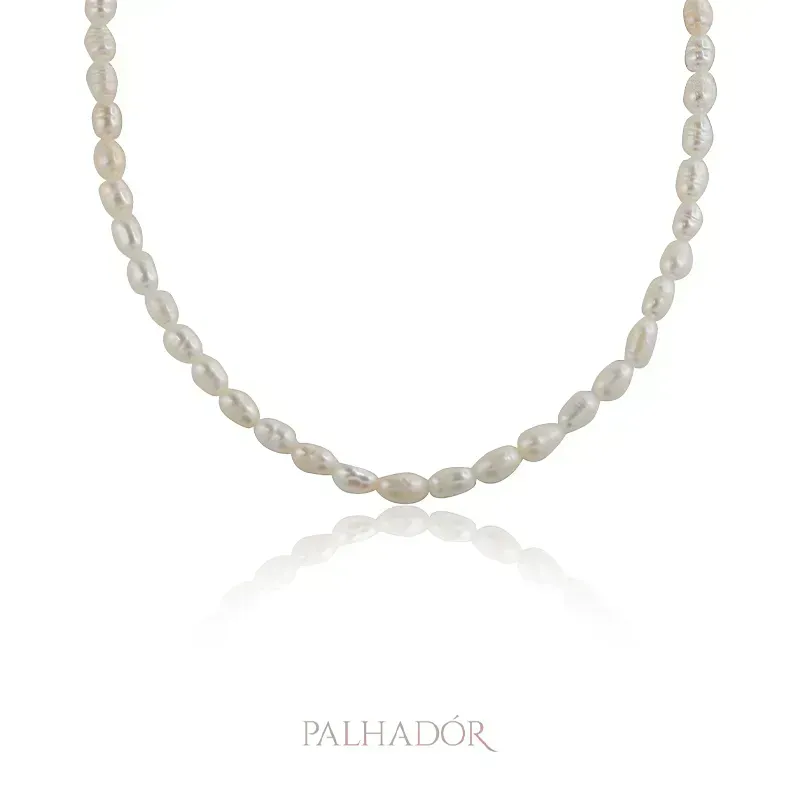 COLAR PAULA PÉROLAS 45 CM RÓDIO BRANCO