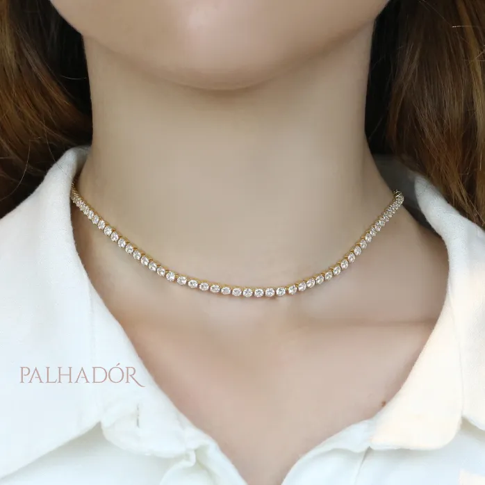 CHOKER RIVIERA 3MM  COM EXTENSOR OURO