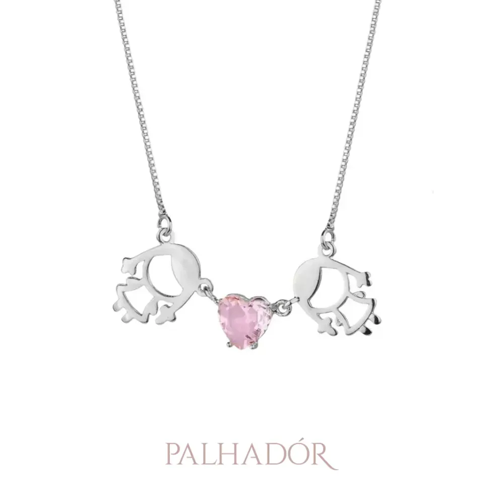 COLAR MOM 2 MENINAS MORGANITA RÓDIO BRANCO