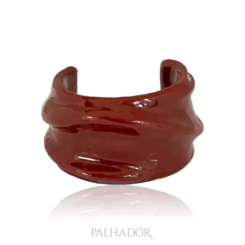 BRACELETE ONDAS SPFW ESMALTADO MARSALA