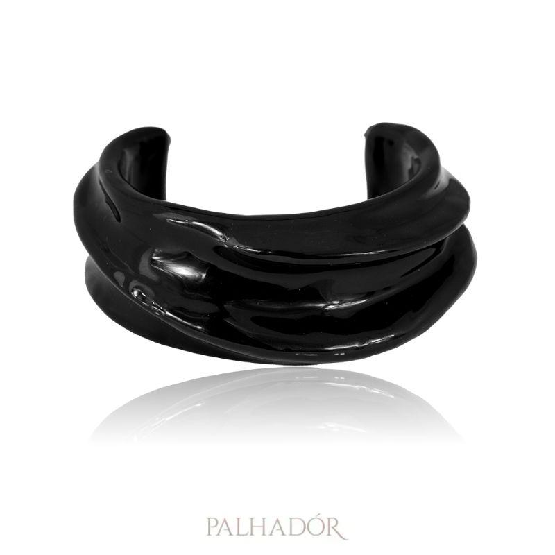 BRACELETE ONDAS SPFW ESMALTADO BLACK