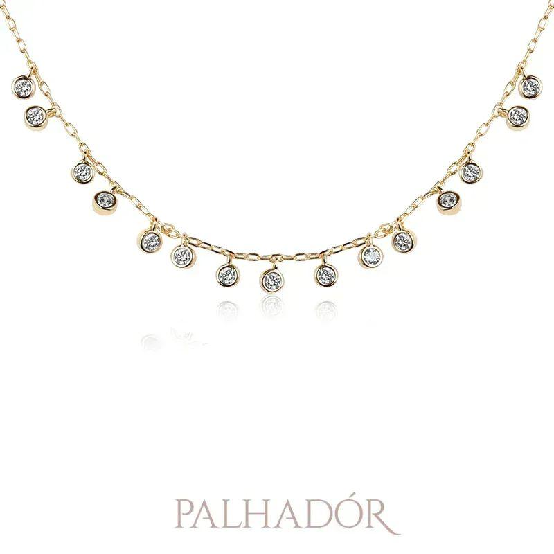 COLAR 16 PONTOS ZIRCÔNIA OURO